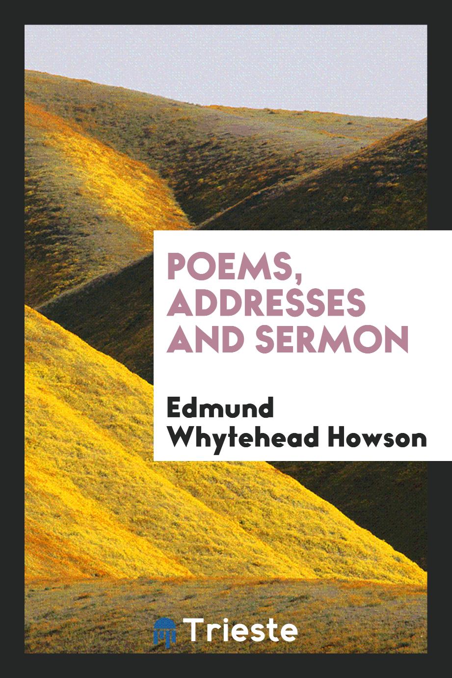 Poems, addresses and sermon