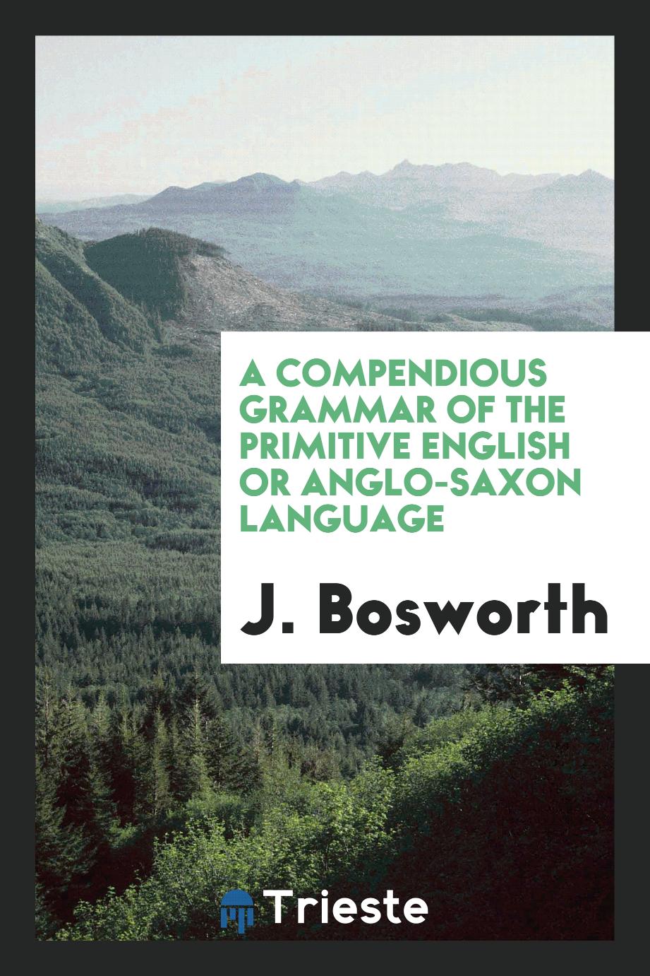 A Compendious Grammar of the Primitive English Or Anglo-Saxon Language