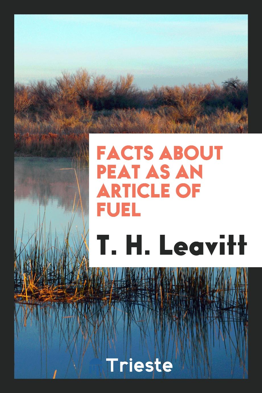 Facts About Peat as an Article of Fuel