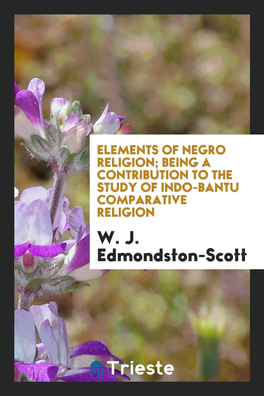 Elements of negro religion; being a contribution to the study of Indo-Bantu comparative religion
