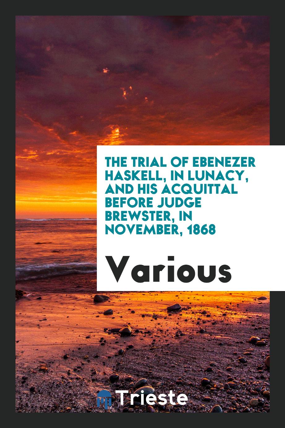 The Trial of Ebenezer Haskell, in Lunacy, and His Acquittal before Judge Brewster, in November, 1868