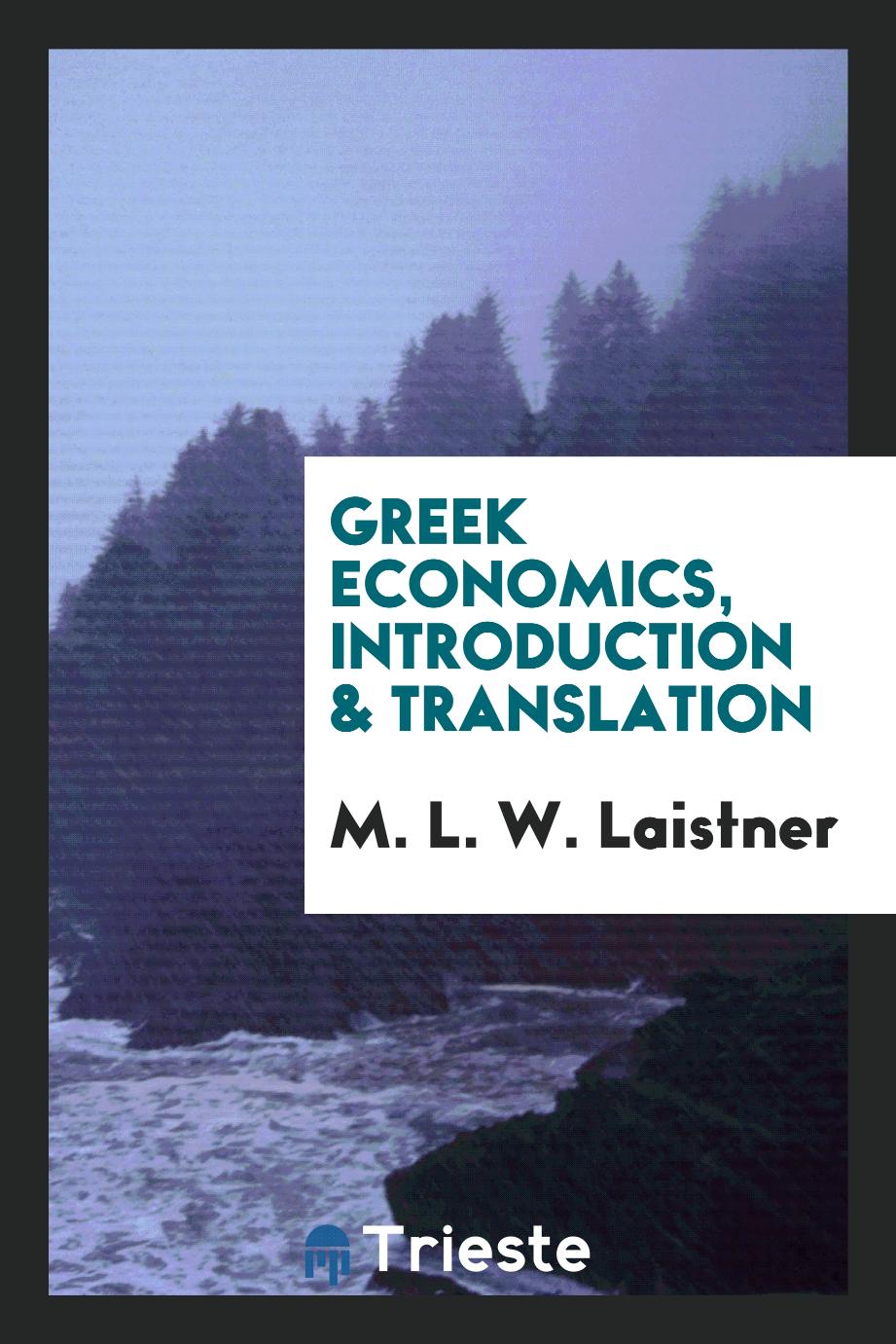Greek economics, introduction & translation