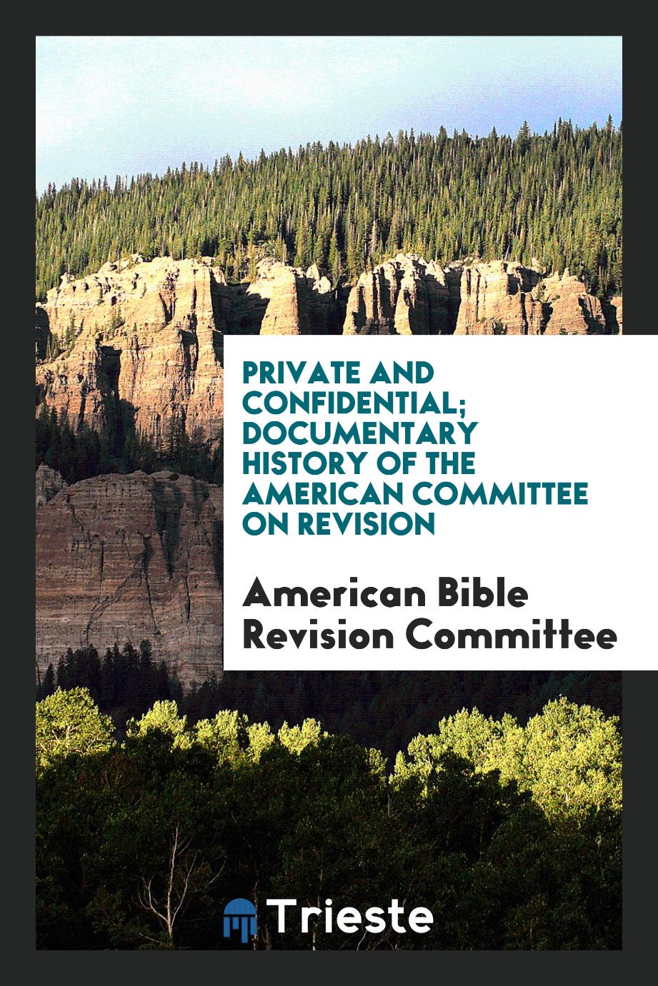 Private and Confidential; Documentary History of the American Committee on Revision
