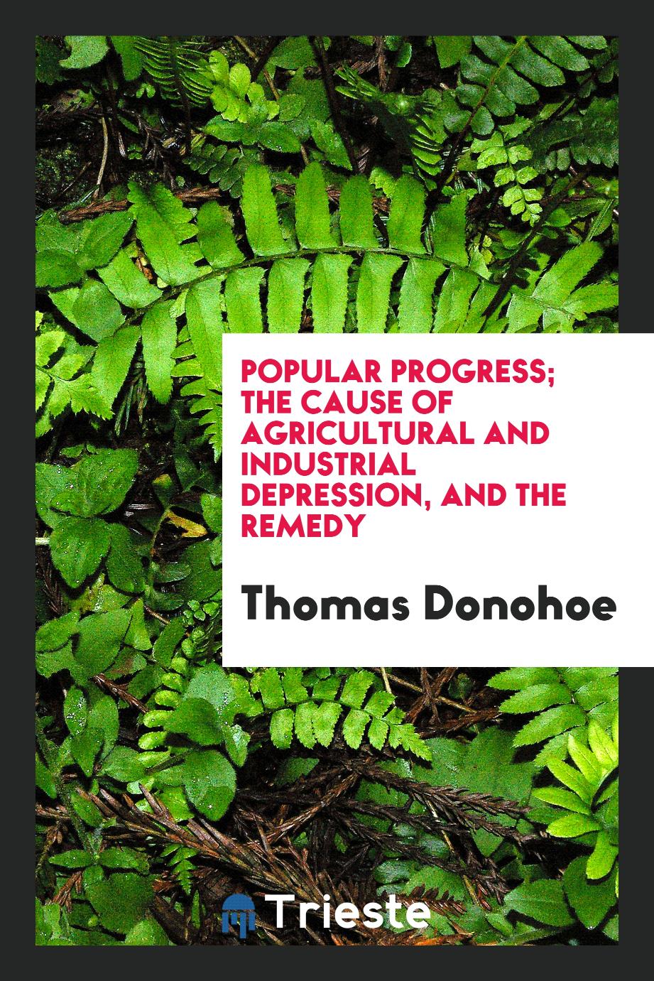 Popular progress; the cause of agricultural and industrial depression, and the remedy