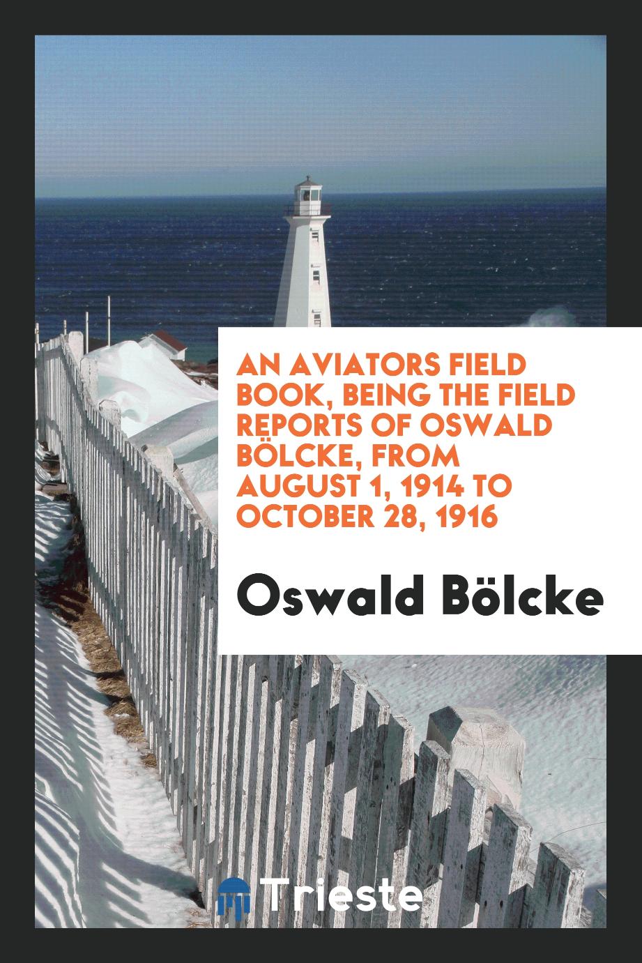 An aviators field book, being the field reports of Oswald Bölcke, from August 1, 1914 to October 28, 1916